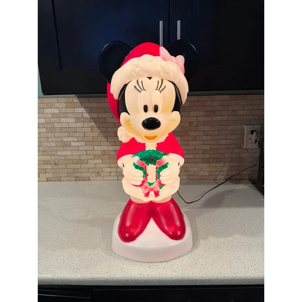Gemmy Disney Mickey Minnie Christmas‎ Blow Mold Set
